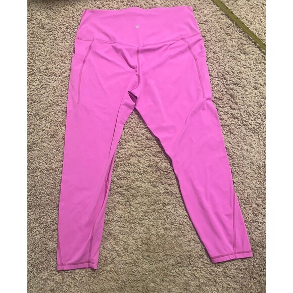 Lululemon Align High Rise Pant 28” in Sonic Pink with pockets, size 14 - Picture 5 of 7